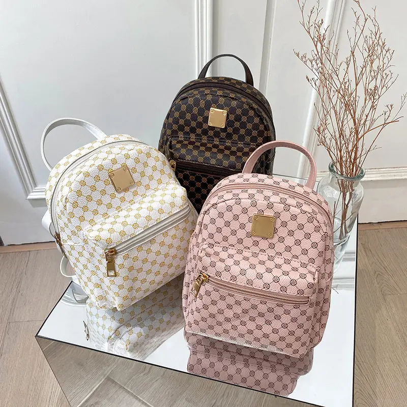 Women's backpack, floral pattern, Korean style, classic fashion