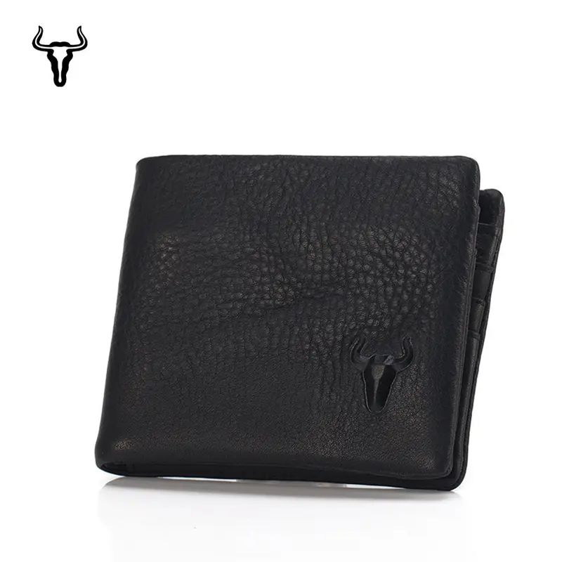 Genuine Leather Men's Short Wallet with Multiple Card Slots, Soft Leather