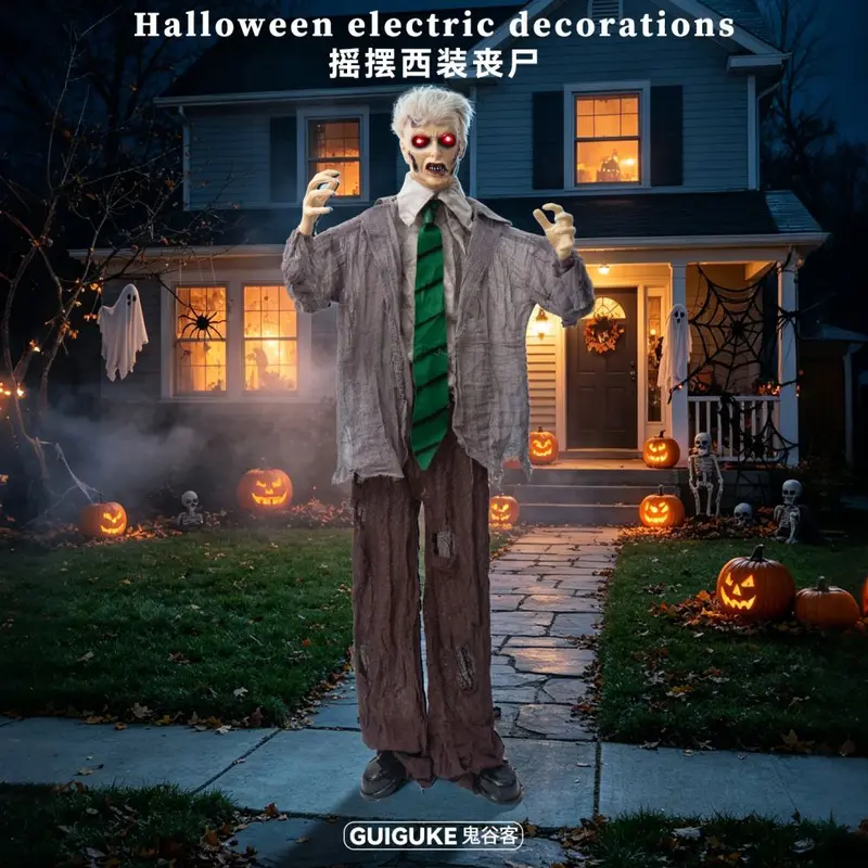 Halloween Electric Swinging Ghost Zombie Decoration Prop