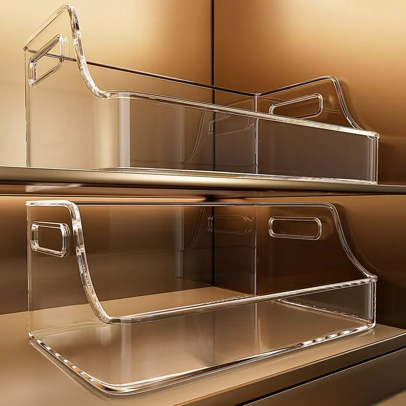 Clear acrylic rectangular storage box cosmetic organizer