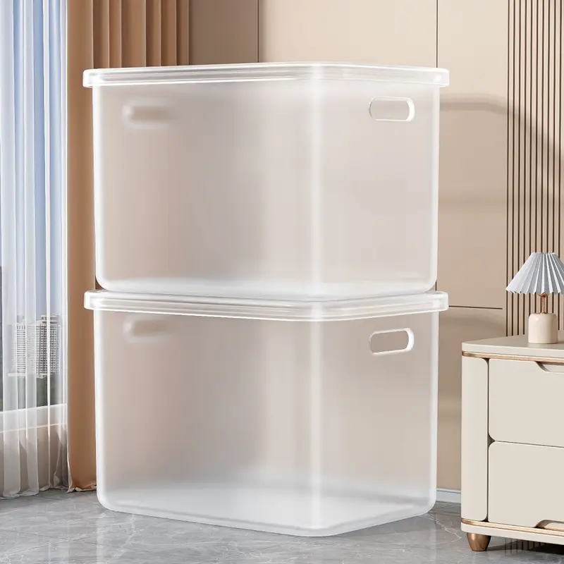 Transparente Aufbewahrungsbox mit Deckel, rechteckig, Spielzeug- und Kleidungsorganizer
