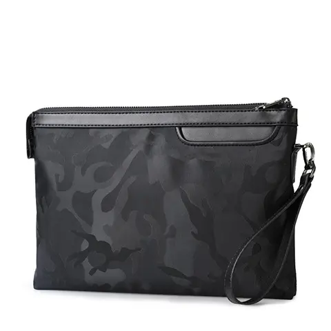 Herren-Handtasche mit Reißverschluss, Oxford-Gewebe, lässige Handgelenktasche