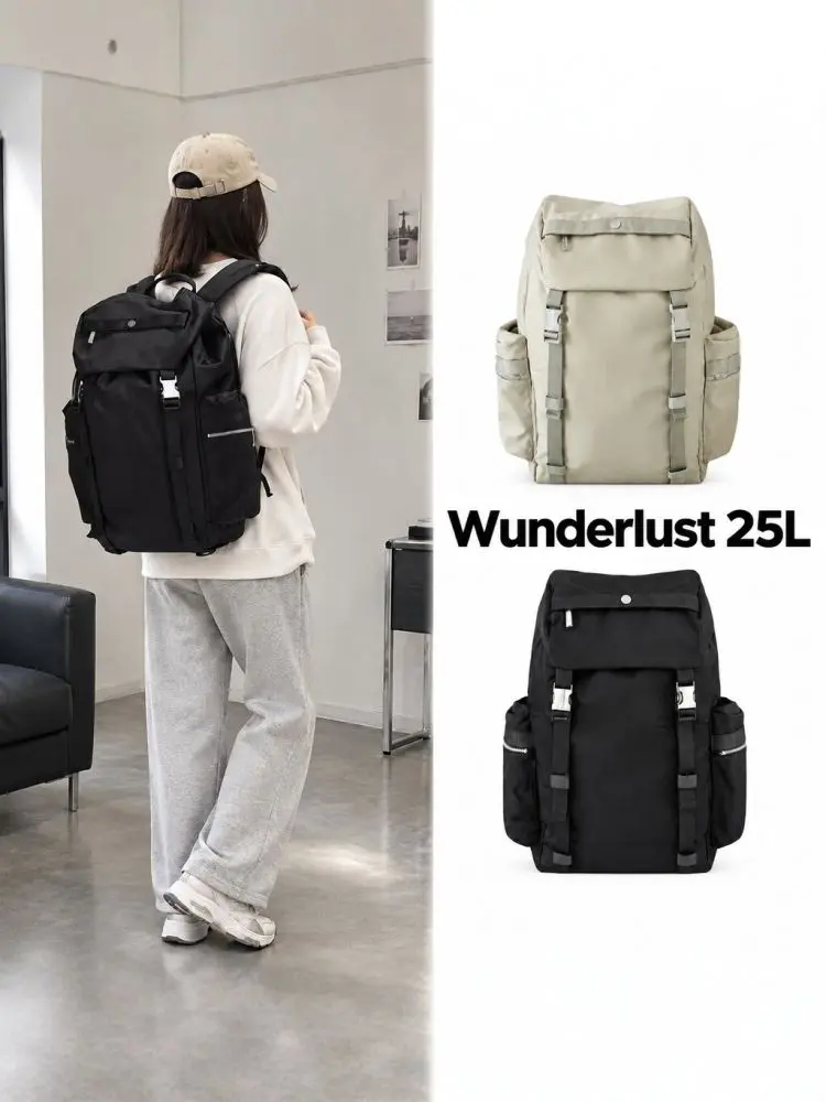 Lu Jia Wunderlust 25L Unisex Backpack Large Capacity Waterproof Commuter Casual Travel Bag Nylon