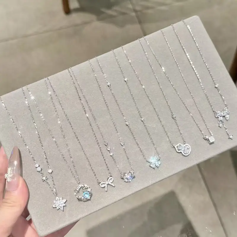 S925 Sterlingsilber Zirkonia-Halskette für Damen