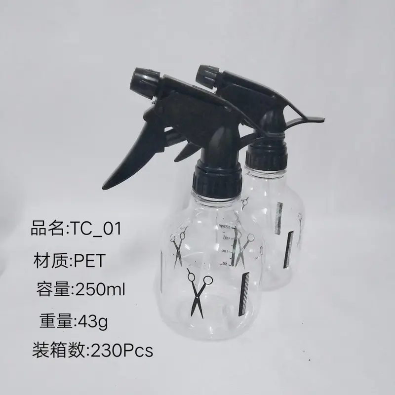 250-ml-Sprühflasche mit abnehmbarer Düse, transparent