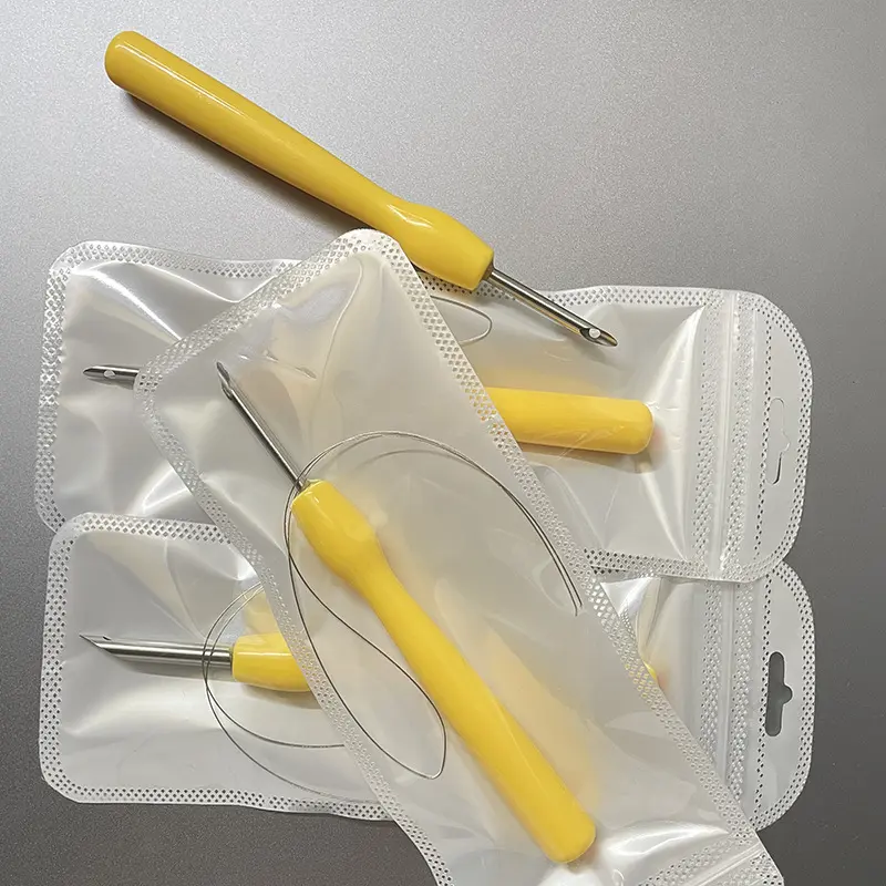 Stickstift mit Edelstahlspitze, Kunststoffgriff und Fädelhilfe