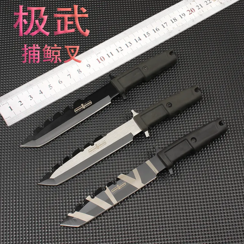 Трансграничный хит продаж ETREMA RATO Jiwu Whaling Harpoon Straight Blade Outdoor Camping Obstacle-Clearing Mountaineering Survival Knife All-in-One