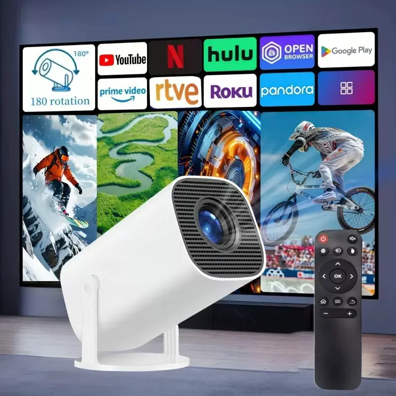 E110 Uluslararası Yeni Model 4K WiFi HD Android 11.0 5G Bluetooth Taşınabilir Ev Mini Projektör Dış Pazar