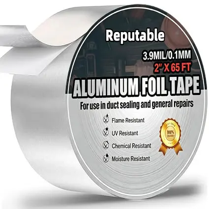 Aluminum Foil Duct Tape, Silver, High-Temperature HVAC Tape