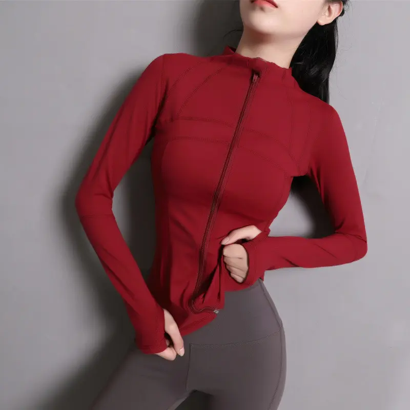 Women's Long Sleeve Running Jacket, Quick-Dry Sports Outerwear, White
