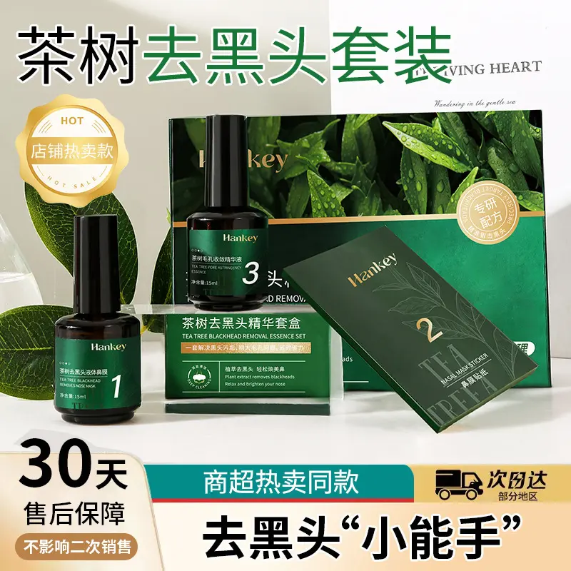 Hanji Teebaum Mitesser-Set mit Serum, 2+1 Pflegeset