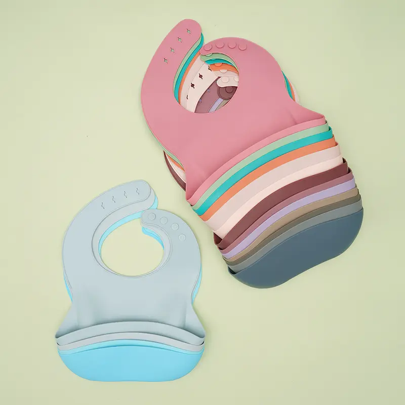 Bebek üç boyutlu silikon pirinç cep tükürük havlusu önlüğü çocuk su geçirmez süper yumuşak yeme önlüğü gıda sınıfı çocuk sofra takımı