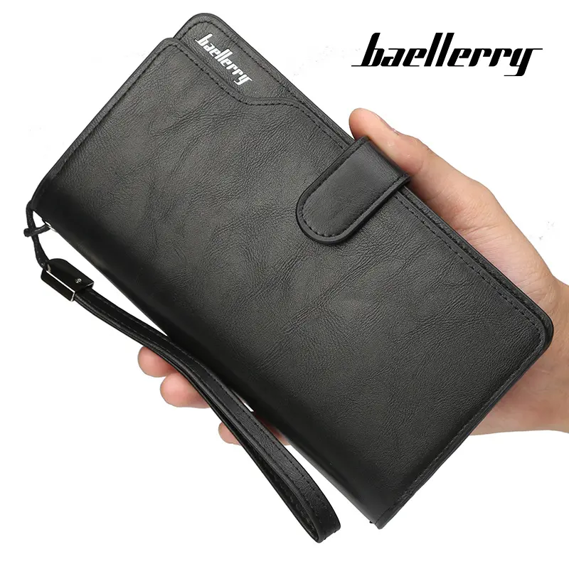 Baellerry New Model Wallet Men's Korean Version Business Zipper Tri-fold Clutch Bag Large Capacity Money Clip