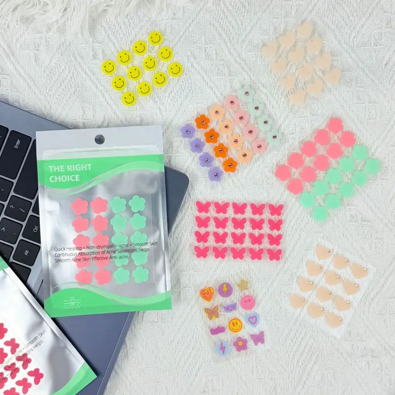 Acne patches, flower design, makeup-compatible