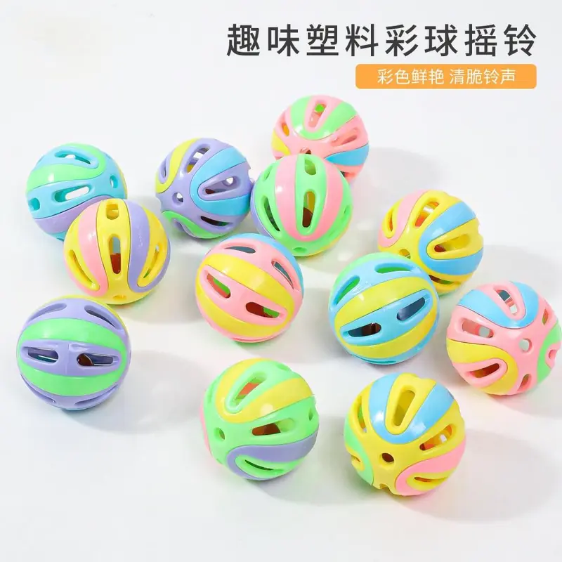 Colorful Bell Ball Cat Toys, Interactive Self-Play Set