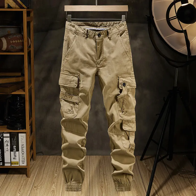 Men's Retro Hong Kong Style Cargo Pants Loose Harem Trousers
