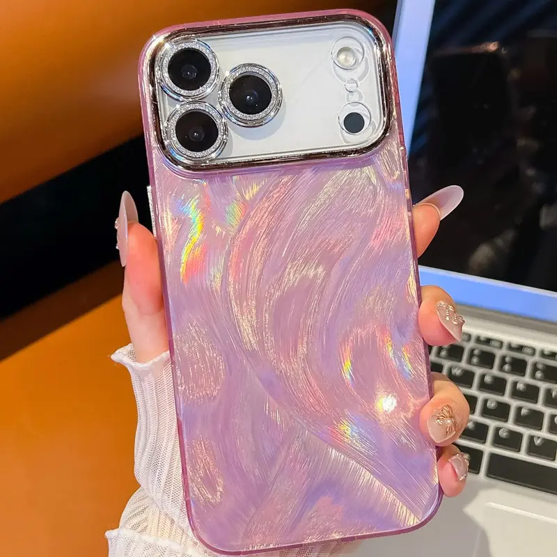 双面覆膜IMD适用iPhone17Air手机壳苹果16ProMax羽毛纹防摔保护套
