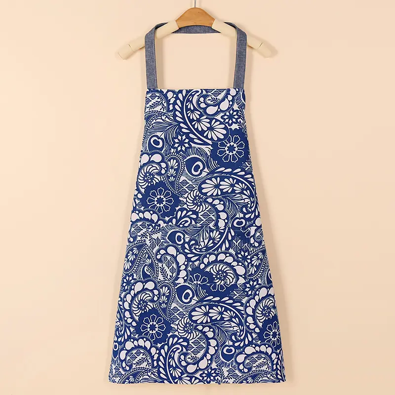 Ethnic Style Kitchen Apron, Stain and Oil Resistant Cotton, Unisex