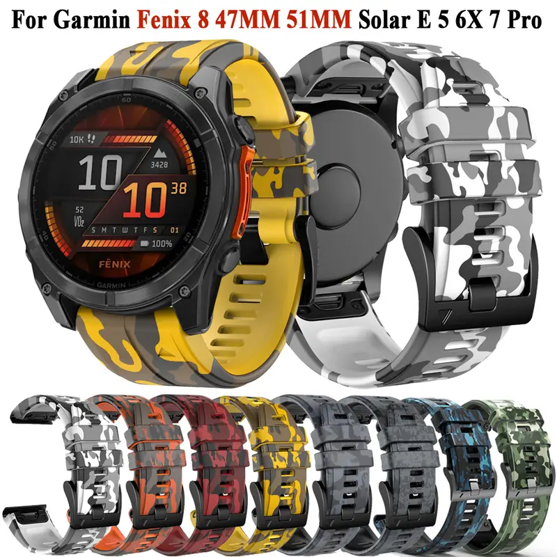 Quick-Release Silicone Band for Garmin Fenix 8 7X/6X, 22/26 mm