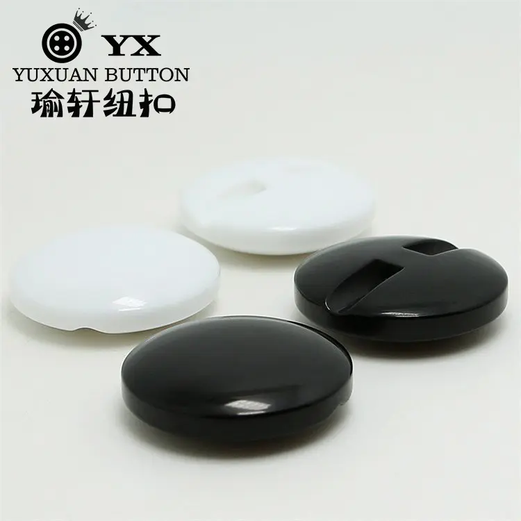 Children's Resin Buttons, Black/White Mushroom Shape