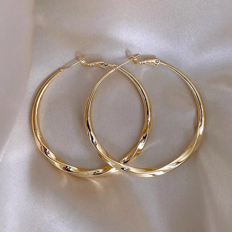 Large flat ring earrings