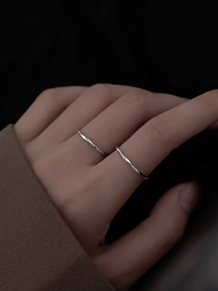 925er Silber glatter minimalistischer Ring