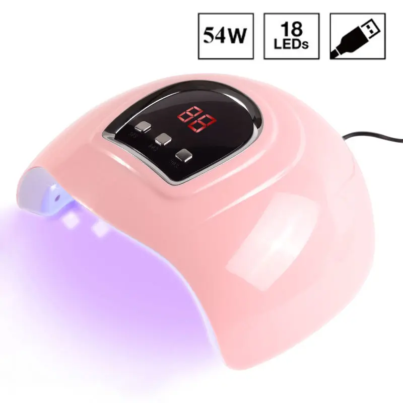 54W manikür lambası, 18 lamba yuvası, UV LED jel kurutucu