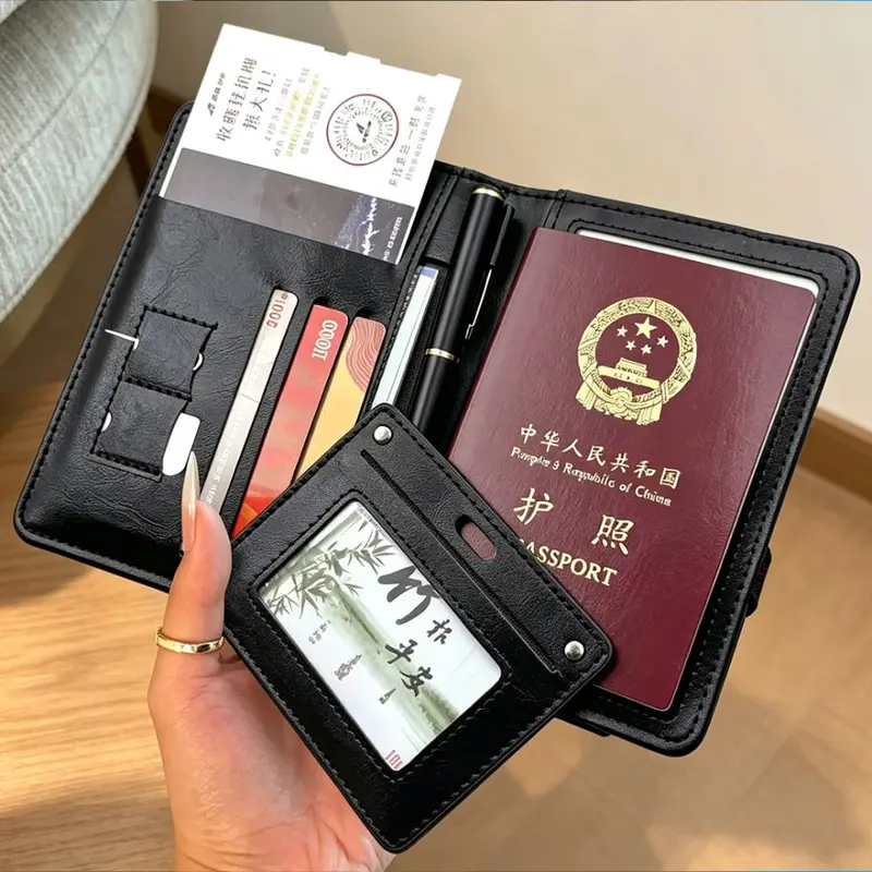 Neues Reisepass-Etui für Geschäftsreisen, tragbare Dokumententasche, Reisepass-Schutzhülle, RFID-Schutz und Magnetschutz, Reisepass-Tasche aus PU