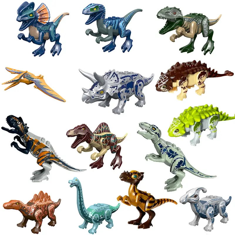 Jurassic Dinosaur Building Block Set, Small Particle Educational Toy with Ankylosaurus