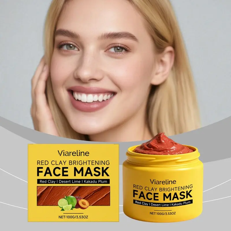 VIARELINE Red Clay Mask, Moisturizing and Cleansing