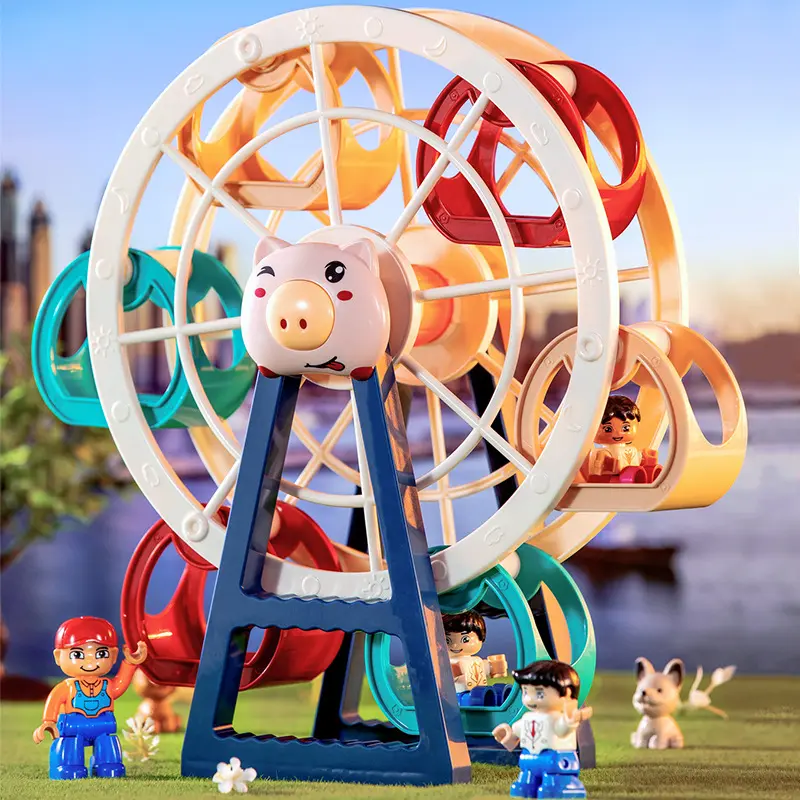 Children's Large Building Blocks Set, Ferris Wheel and Windmill