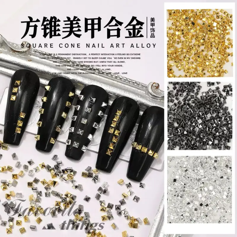 Metal Punk Mini Square Rivets for Nail Art and DIY Jewelry