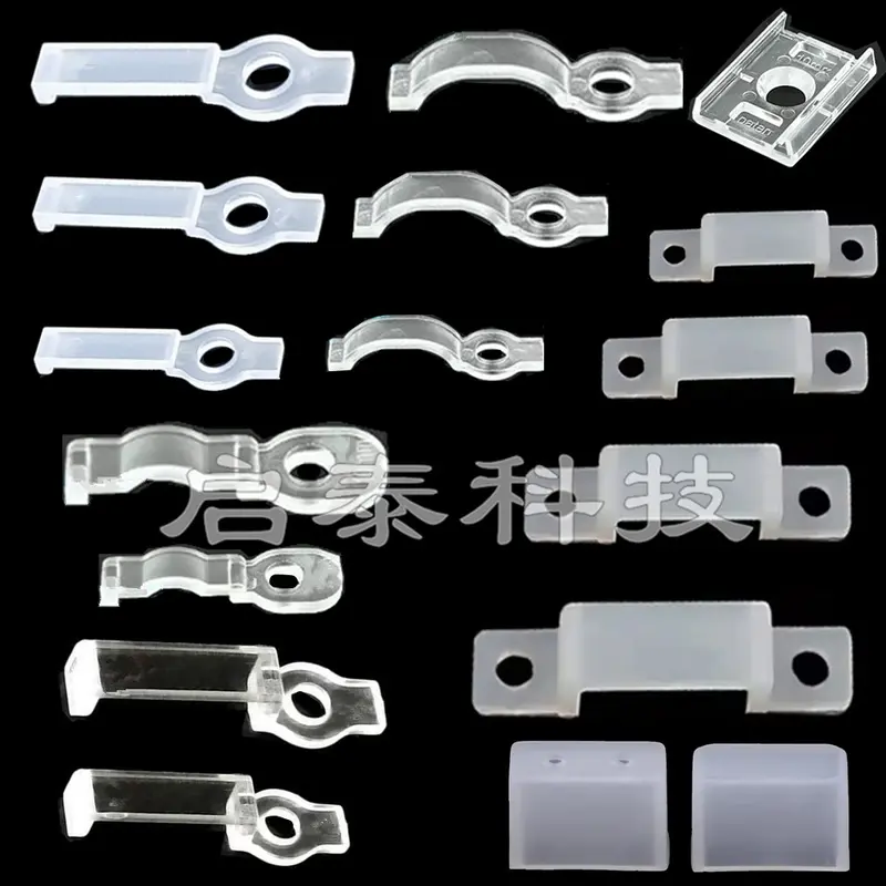 LED Strip Mounting Clip, Transparent, 8/10/12 mm, Screw