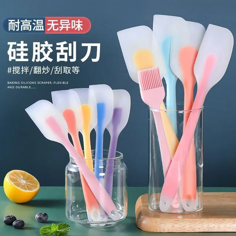 Büyük ve küçük entegre yarı saydam silikon kazıyıcı diy pişirme özel kek dekorasyon kazıyıcı aracı