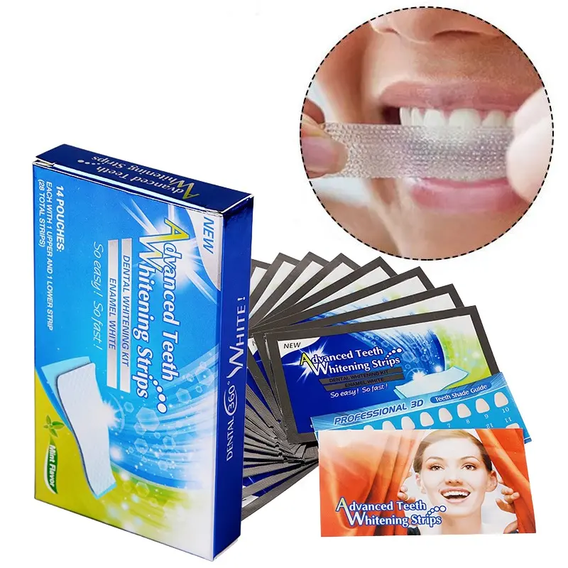 Advanced teeth whitening strips, stain remover