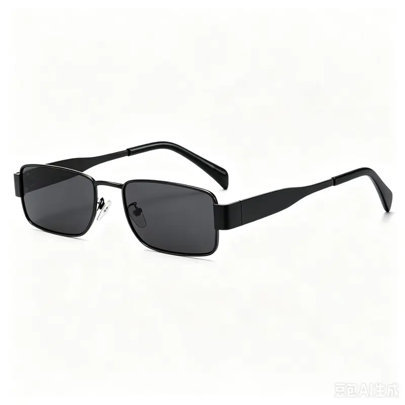 Square Frame Men's Sunglasses with Wide Temples for Driving