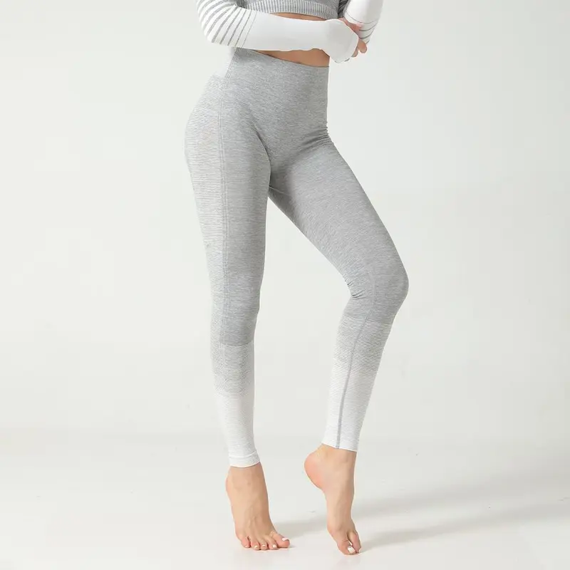Seamless Gradient Yoga Pants, High Waist, Multicolor, Tight Fit