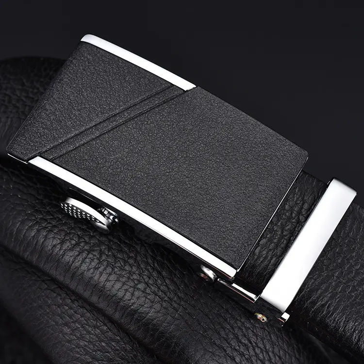 Genuine Top-Grain Leather Automatic Buckle Belt Men's Business Casual Versatile Waist Belt Male In Stock