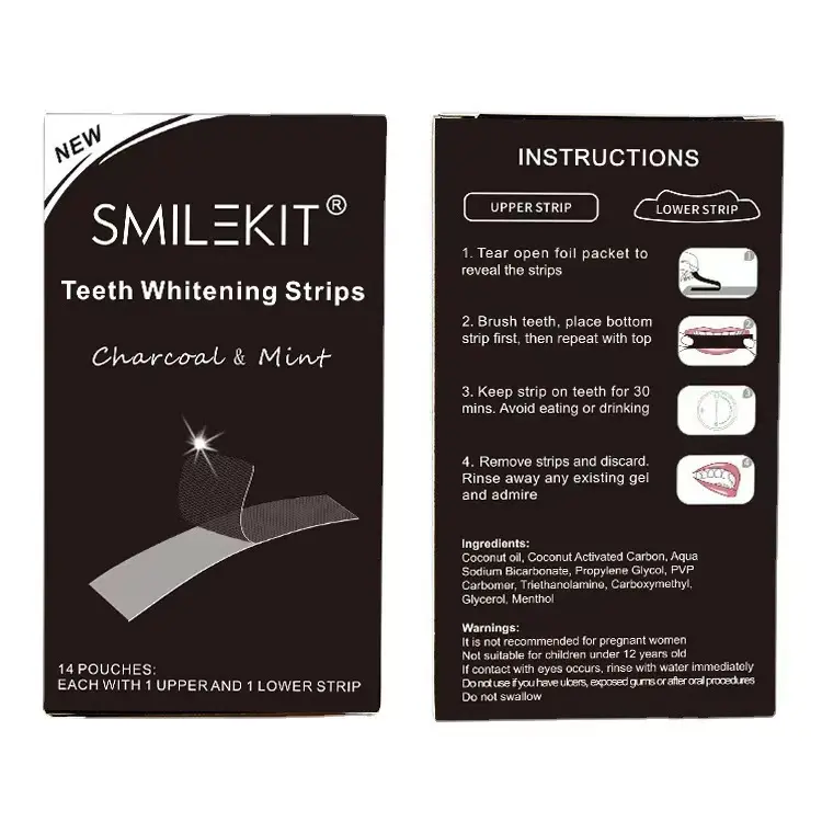 Bamboo Charcoal Teeth Whitening Strips with Activated Charcoal