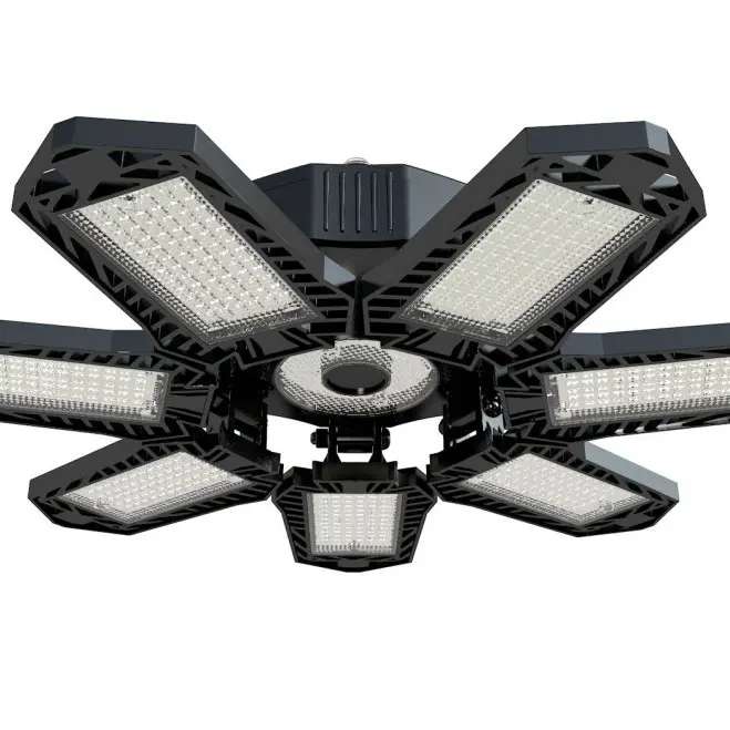 Foldable L7 LED Garage Lamp, 7+1 Leaf Design, Industrial and Mining Lamp