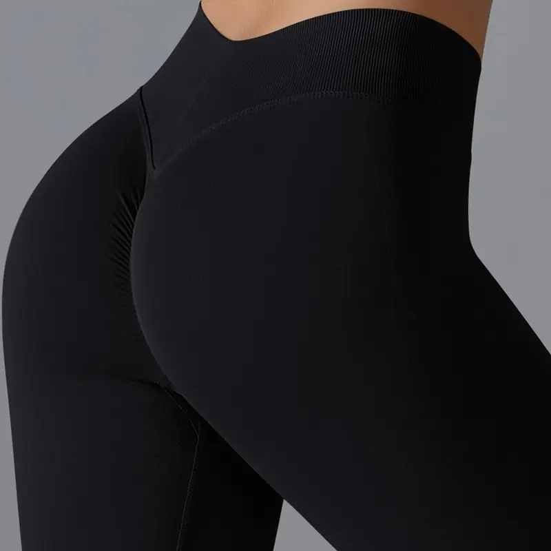 Seamless V-Back Peach Hip Training Leggings for Running