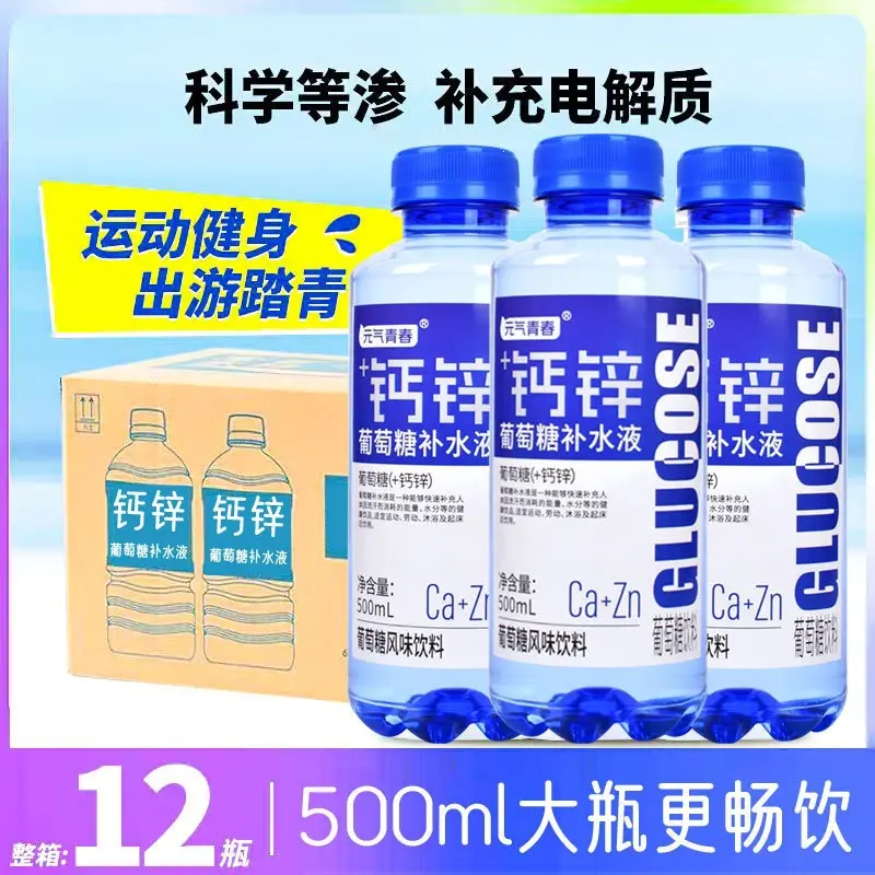 Glukose-Sportgetränk 500ml mit Kalzium und Zink, 12er-Karton