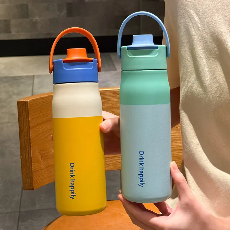316 Stainless Steel Insulated Cup, Large Capacity, Portable Handle Travel Mug