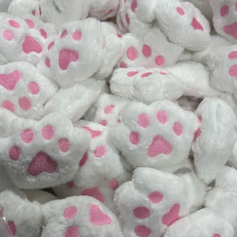 Kedi Pençesi Renkli Oyuncak Peluş Çizgi Film DIY Dolgu Bebek Kolye Aksesuarı Malzeme Dekorasyon Ayakkabı Şapka Aksesuarı