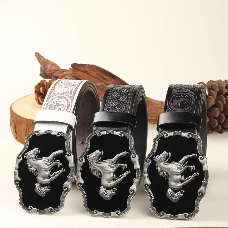 Modischer Ledergürtel für Herren, Vintage-Schnallengürtel, personalisierter Gürtel für junge und mittelalte Männer, geeignet für Jeans, Alltags- und Allzweckkasualstyle, schlichter Herrengürtel.