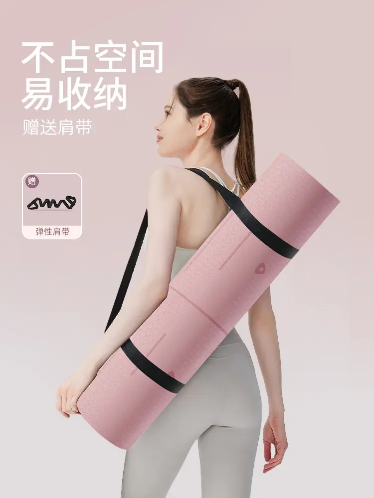 TPE-Yogamatte für Mädchen aus Grenzregionen, stoßabsorbierend und verdickt für zu Hause, leise, rutschfeste Bodenmatte für Sport, Tanz und Fitness
