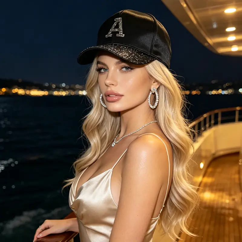 Grenzüberschreitende Vier-Jahreszeiten-Freizeit-Ente-Zungenmütze mit Buchstaben-Pailletten Fashion-Influencer-Kappe Damen-Sportmütze Sonnenschirm Vielseitige Baseball-Mütze