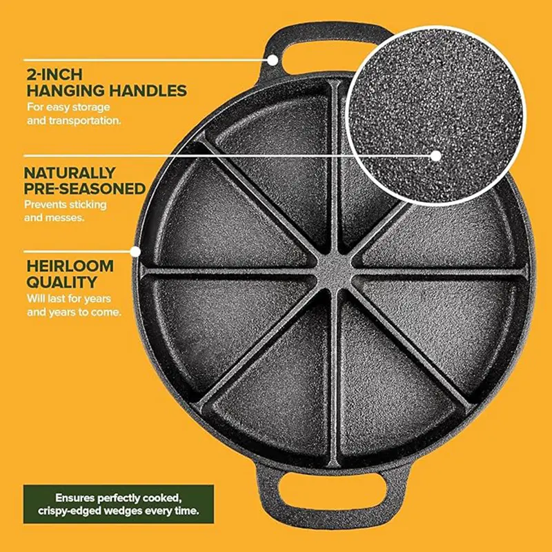 Cast Iron Double-Handle 8-Cell Bread and Cake Baking Pan