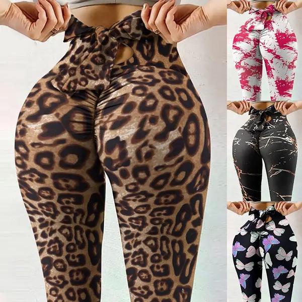 Damen Yoga-Leggings mit Schmetterlingsmuster, Po-Lifting, Plus Size