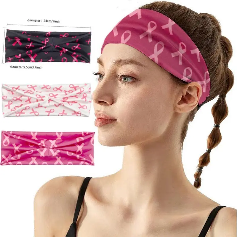 Elastisches Haarband mit Brustkrebs-Awareness-Aufdruck